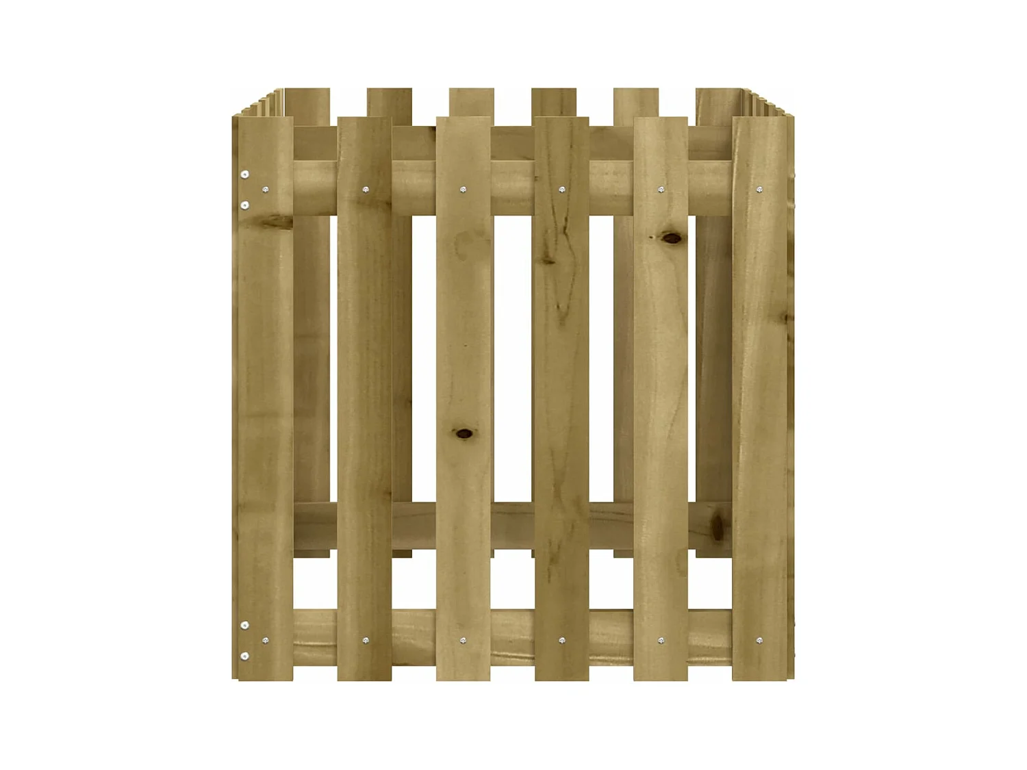 Jardinière avec design de clôture 60x60x60 pin imprégné