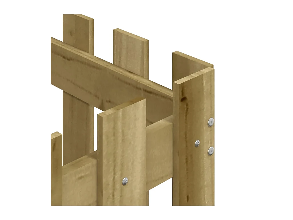 Jardinière avec design de clôture 60x60x60 pin imprégné
