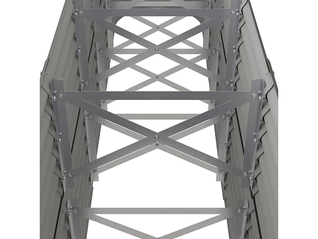 Jardinière de jardin Acier enduit de poudre 224x40x68 Gris