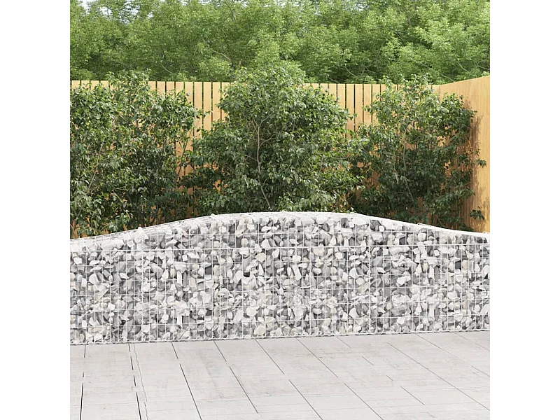 Paniers à gabions arqués 4 pcs 400x50x60-80 Fer galvanisé