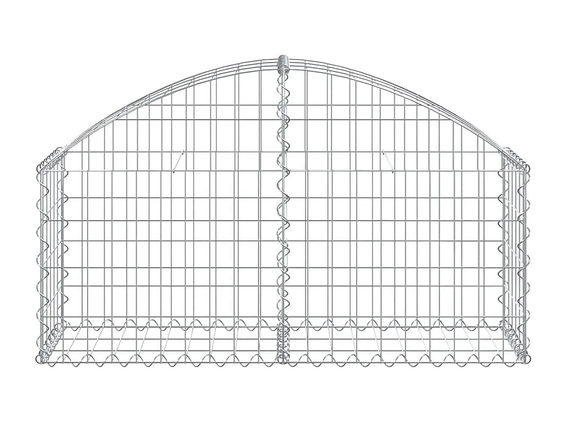 Panier de gabions arqué 100x30x40-60 Fer galvanisé
