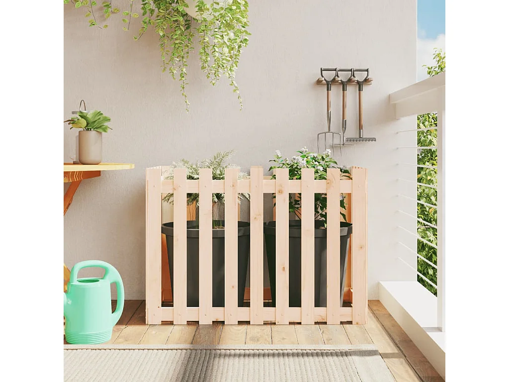 Lit surélevé de jardin design de clôture 100x50x70 pin massif