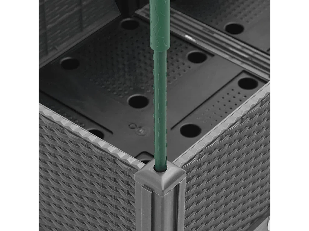 Jardinière avec treillis gris clair 200x160x142,5 PP