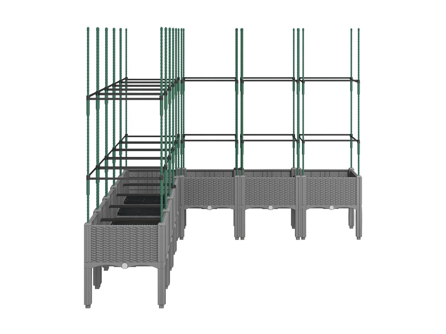 Jardinière avec treillis gris clair 200x160x142,5 PP