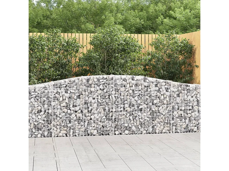 Paniers à gabions arqués 4 pcs 400x30x80-100 Fer galvanisé