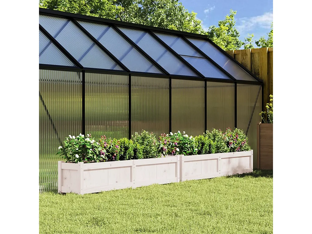 Jardinières 2 pcs blanc bois de pin massif