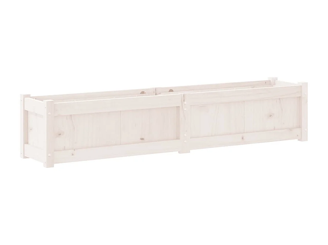 Jardinières 2 pcs blanc bois de pin massif