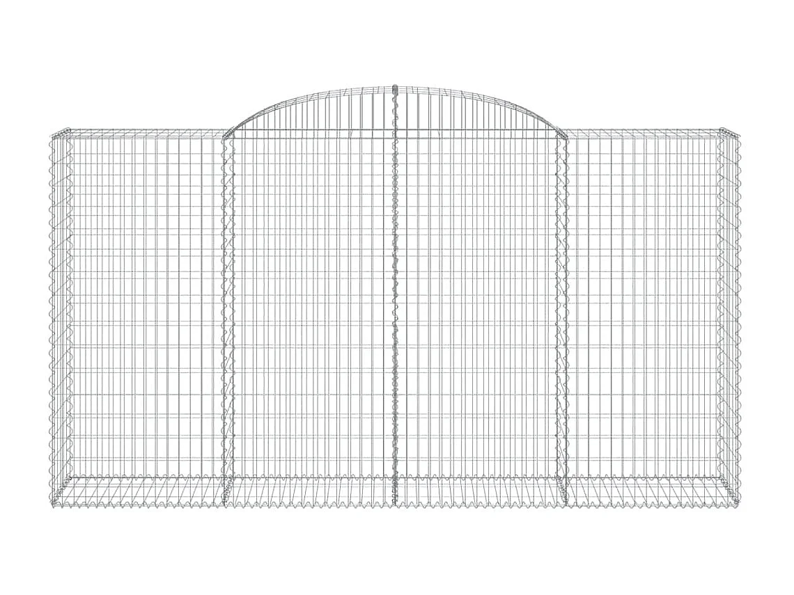 Paniers à gabions arqués 6 pcs 300x50x160-180 fer galvanisé