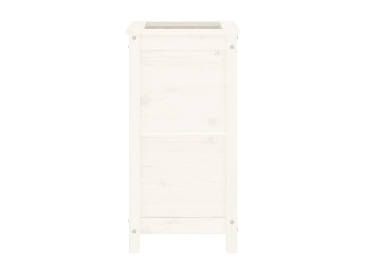 Jardinière blanc 40x40x78 bois massif de pin