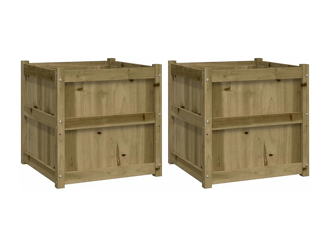 Jardinières 2 pcs bois de pin imprégné