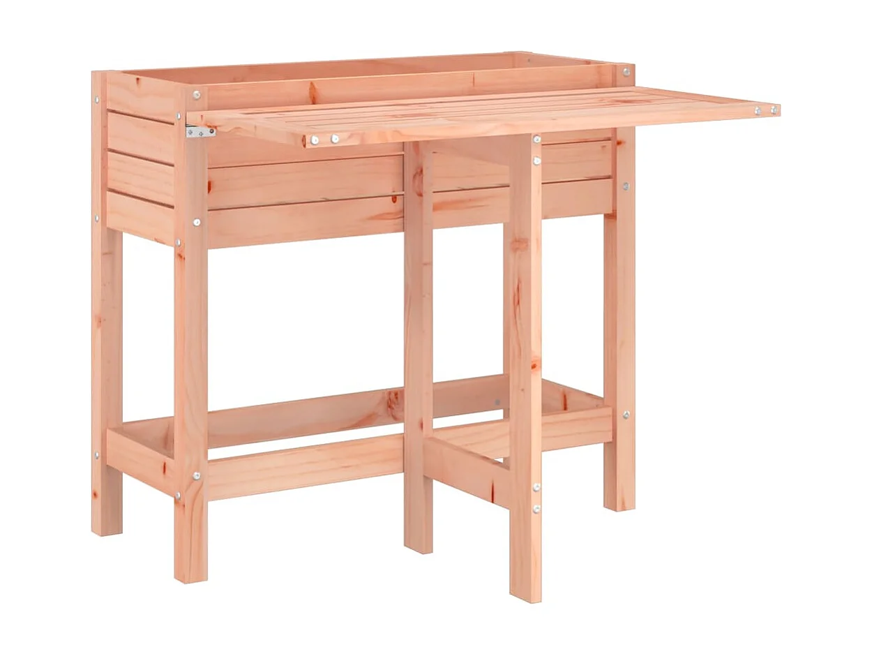 Jardinière avec dessus de table pliable bois de Douglas massif