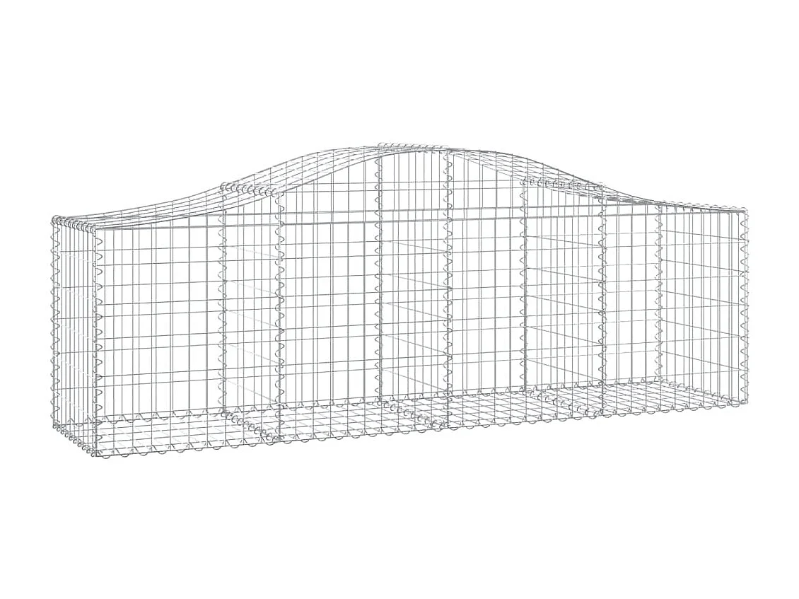 Paniers à gabions arqués 4 pcs 200x50x60-80 Fer galvanisé