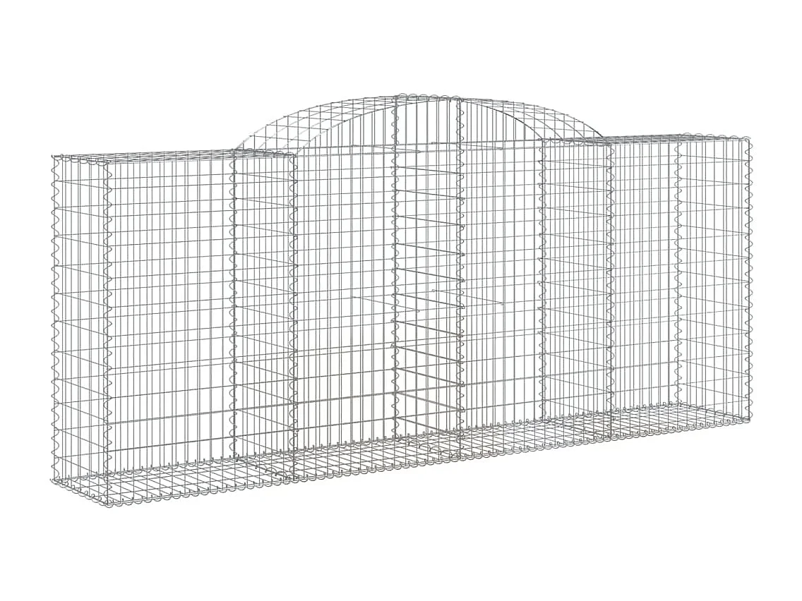 Paniers à gabions arqués 9 pcs 300x50x120-140 fer galvanisé