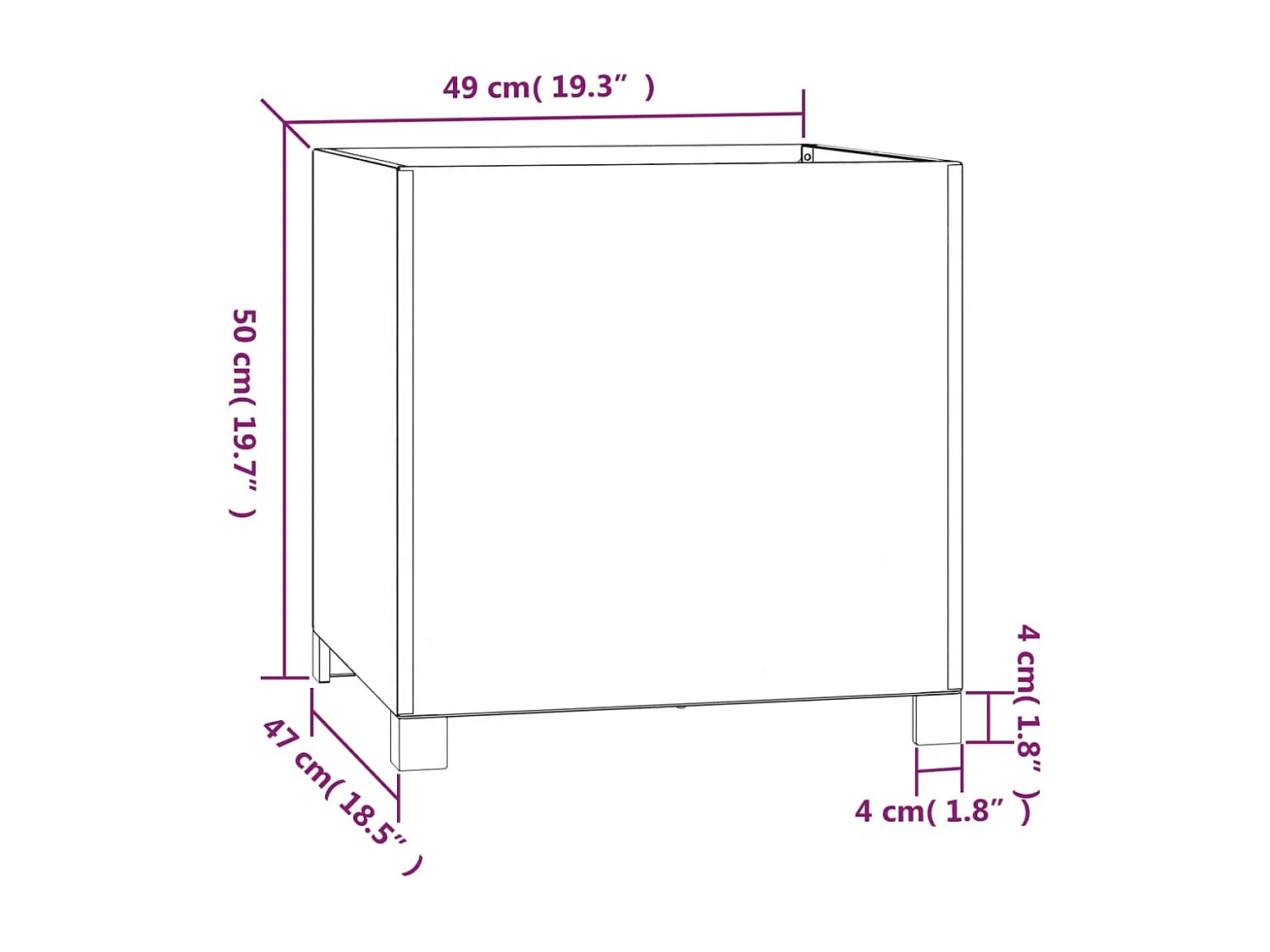 Jardinières avec pieds 2 pcs Rouillé 49x47x50 Acier corten