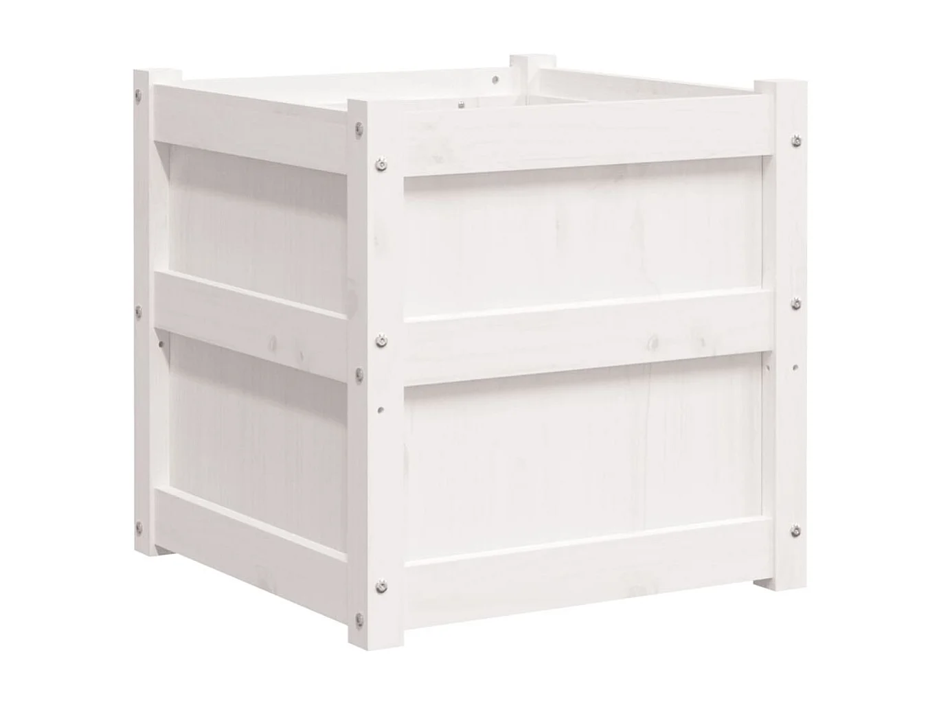 Jardinière blanc 50x50x50 bois de pin massif
