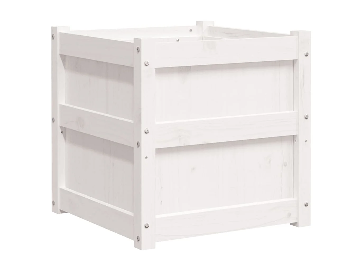 Jardinière blanc 50x50x50 bois de pin massif