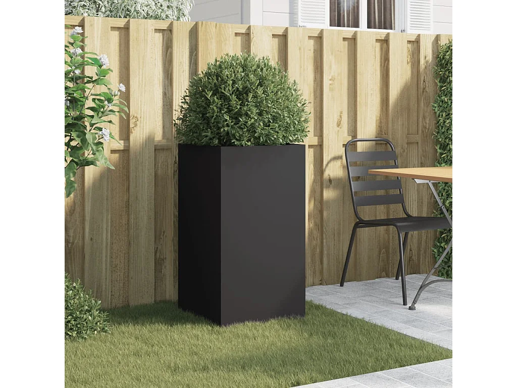 Jardinière noir 42x38x75 acier laminé à froid