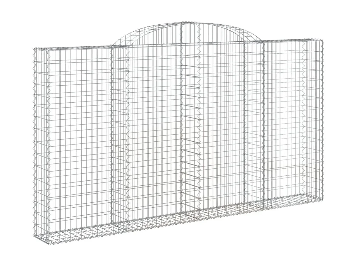 Paniers à gabions arqués 2 pcs 300x30x160-180 fer galvanisé