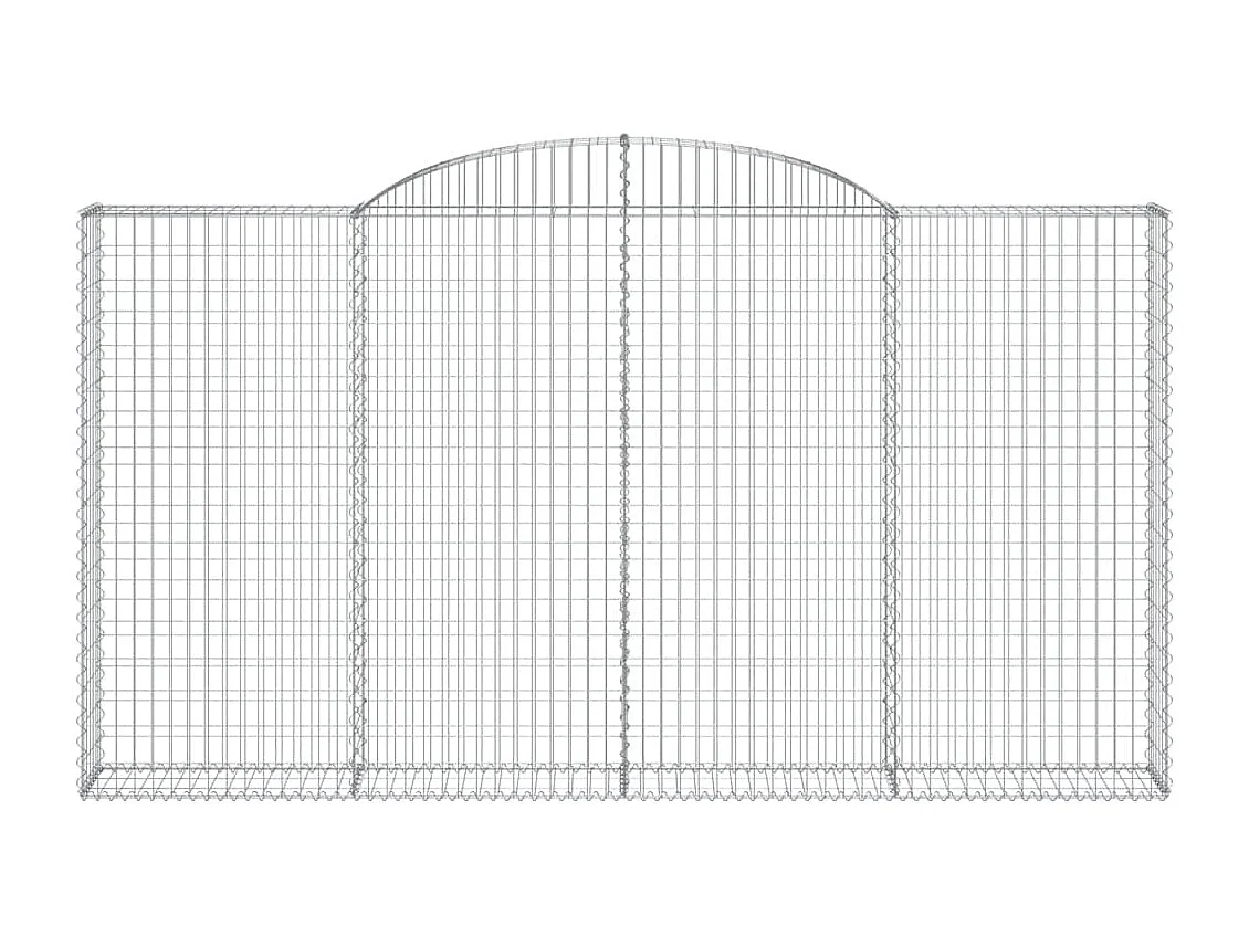 Paniers à gabions arqués 2 pcs 300x30x160-180 fer galvanisé