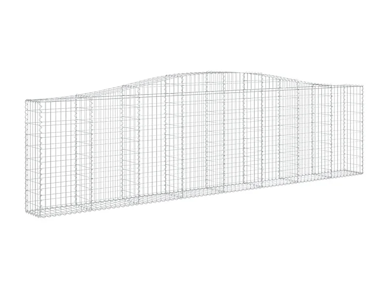 Paniers à gabions arqués 4 pcs 400x30x100-120 Fer galvanisé