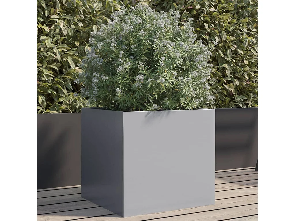 Jardinière argenté 42x40x39 acier galvanisé