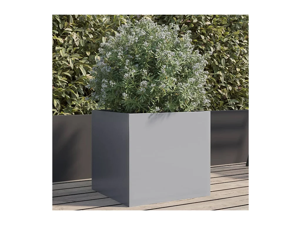 Jardinière argenté 42x40x39 acier galvanisé