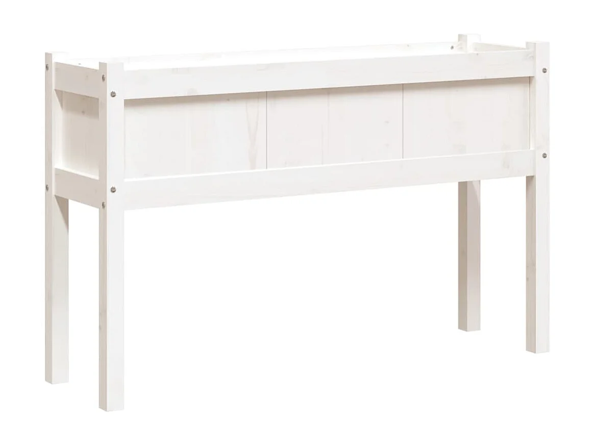 Jardinières avec pieds blanc 110x31x70 bois de pin massif