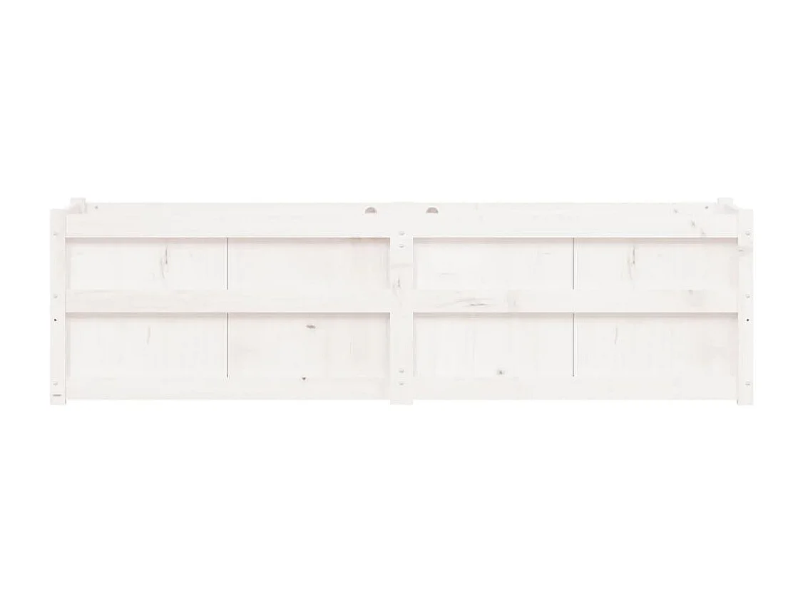 Jardinière blanc 180x50x50 bois de pin massif