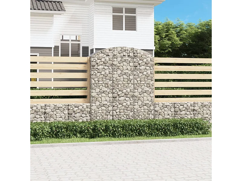 Panier de gabions arqué 150x50x180-200 Fer galvanisé