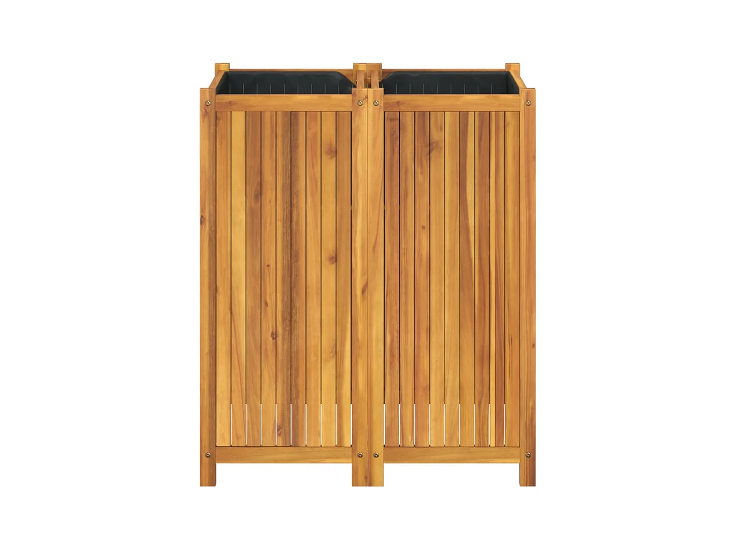 Jardinière avec doublure 84x42x100 bois massif d'acacia