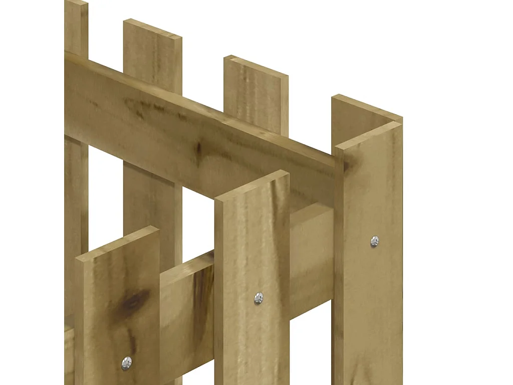 Jardinière avec design de clôture 40x40x40 pin imprégné