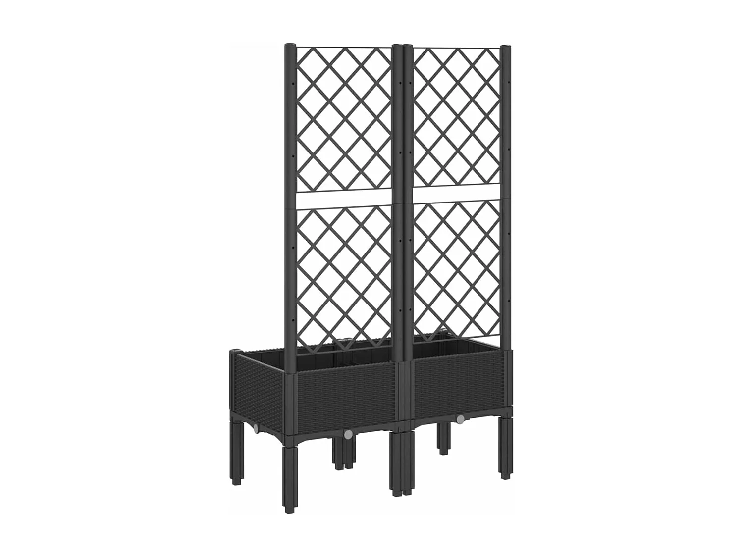 Jardinière avec treillis noir 80x40x142 PP