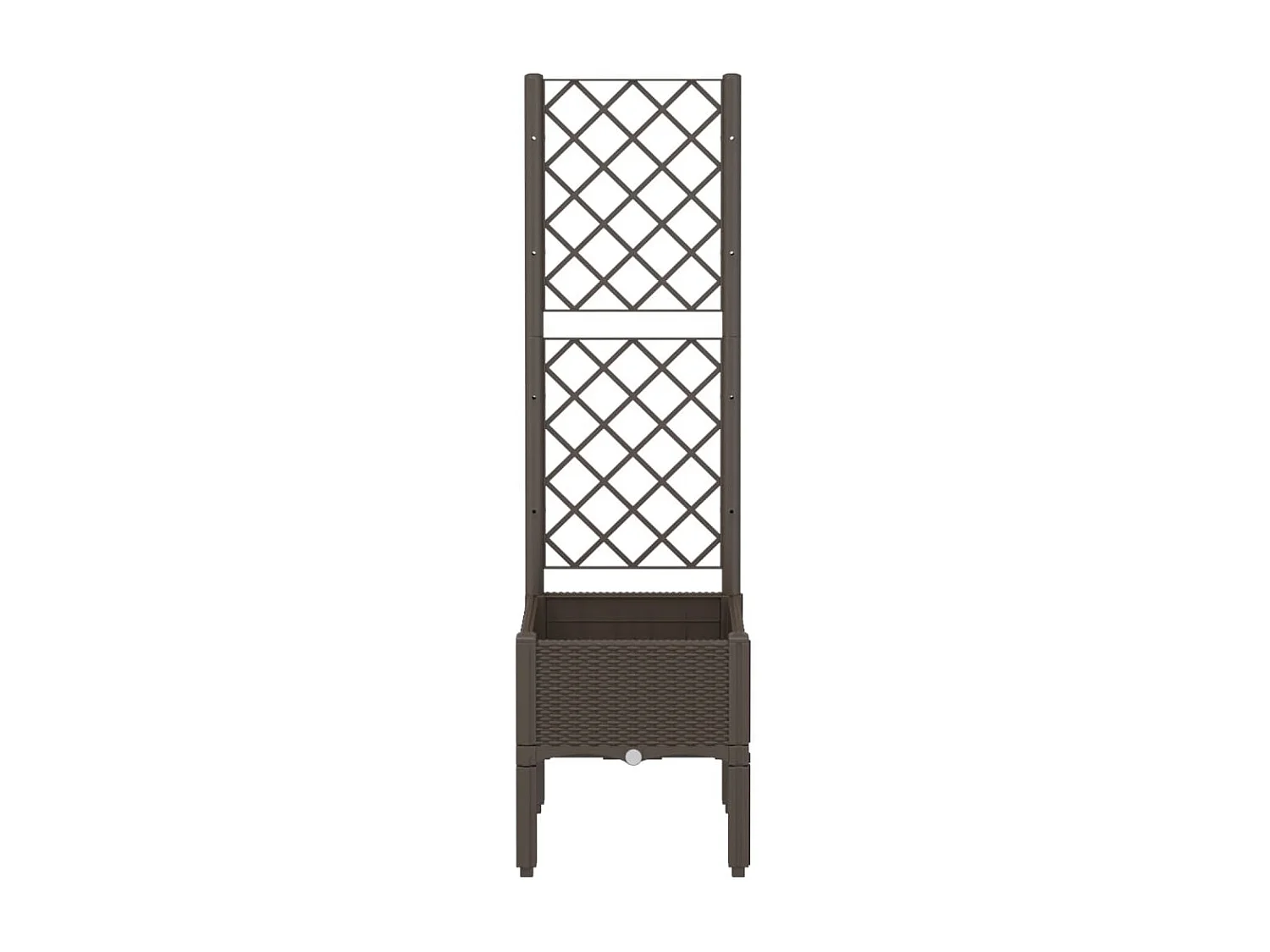 Jardinière avec treillis marron 40x40x142 PP
