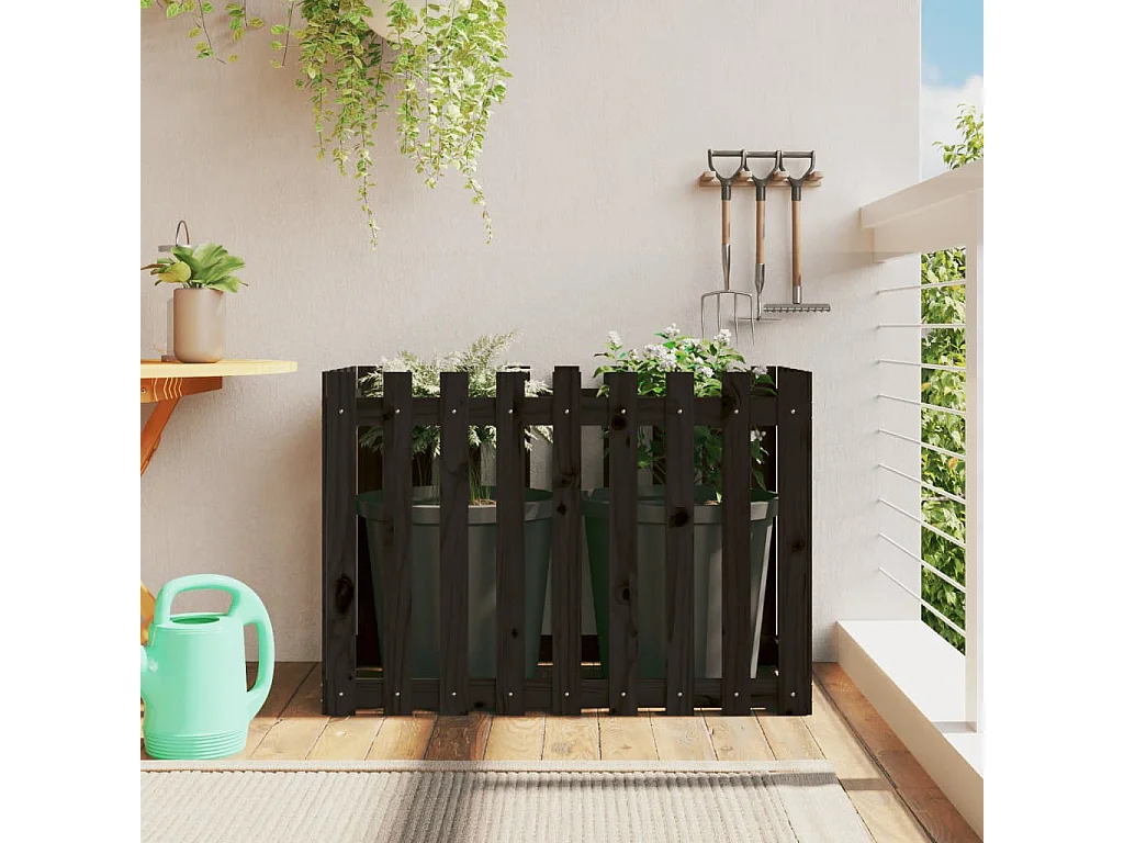 Lit surélevé de jardin design de clôture 100x50x70 pin massif