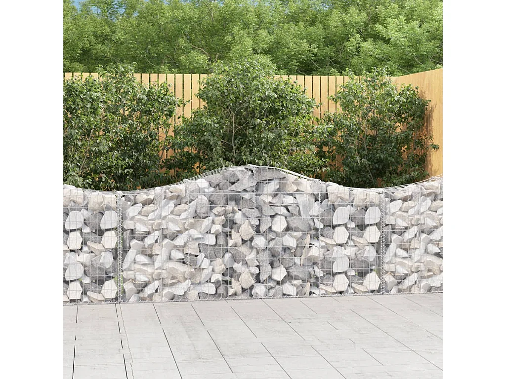 Paniers à gabions arqués 8 pcs 200x30x80-100 Fer galvanisé