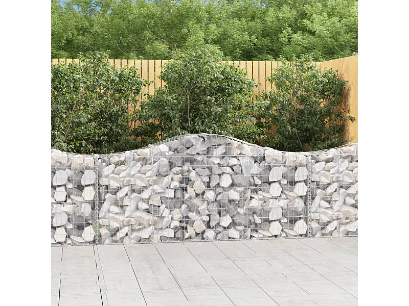 Paniers à gabions arqués 8 pcs 200x30x80-100 Fer galvanisé