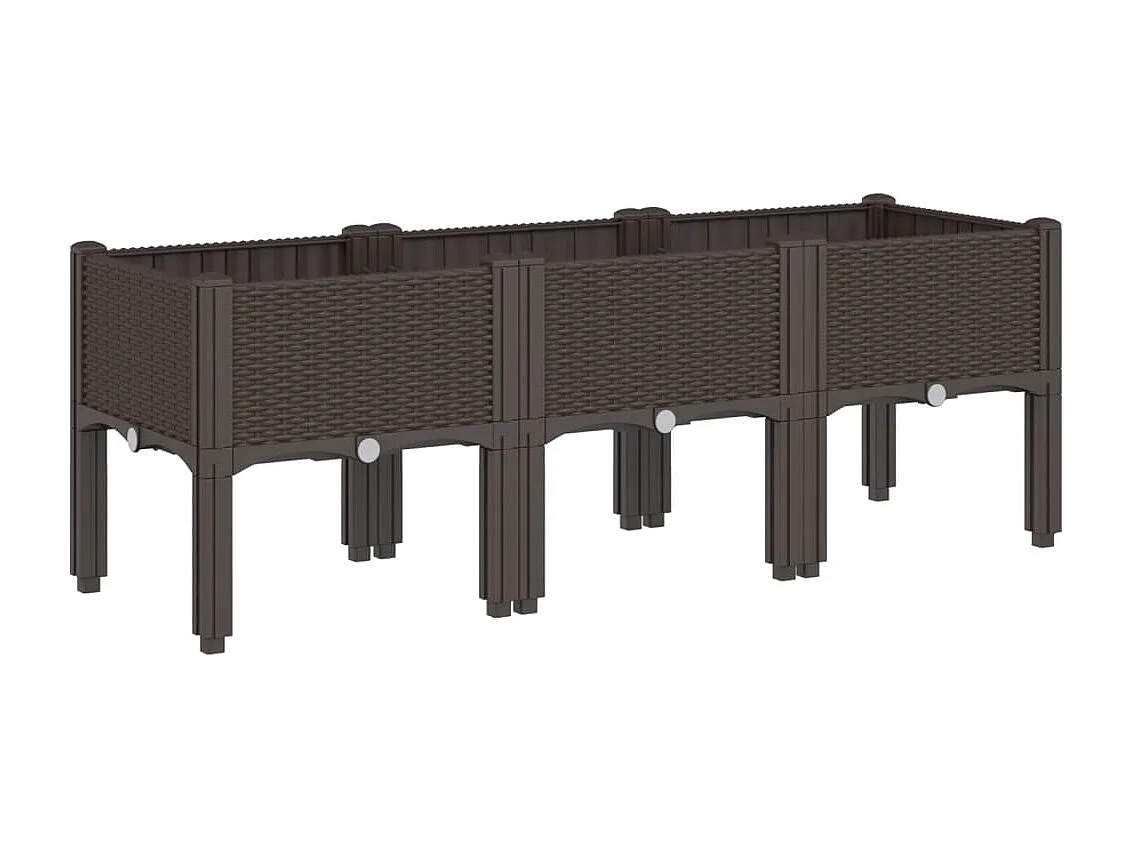 Jardinière avec pieds marron 120x40x42 PP