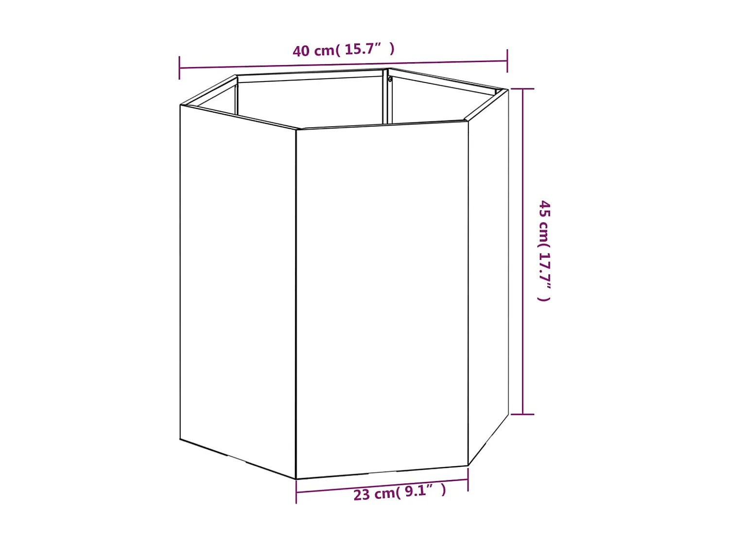 Jardinière Rouillé 40x40x45 Acier corten