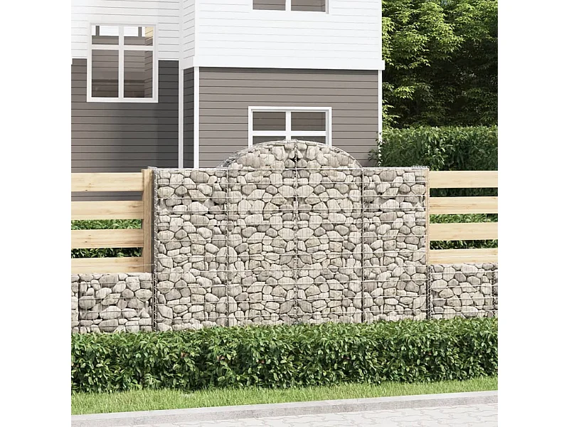 Paniers à gabions arqués 12 pcs 200x50x140-160 Fer galvanisé