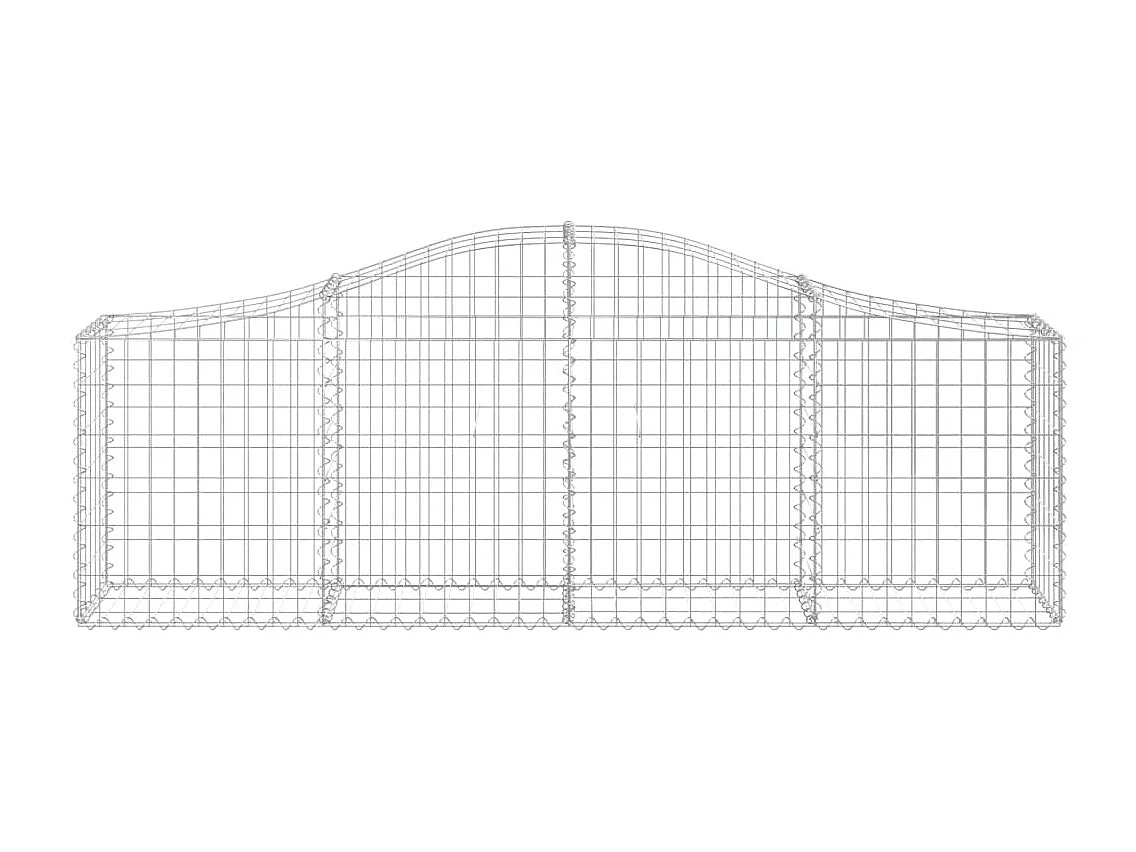Paniers à gabions arqués 6 pcs 200x30x60-80 Fer galvanisé