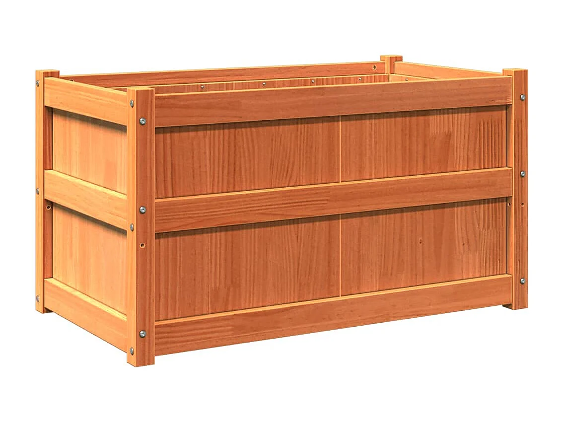 Jardinière marron 90x50x50 bois de pin massif