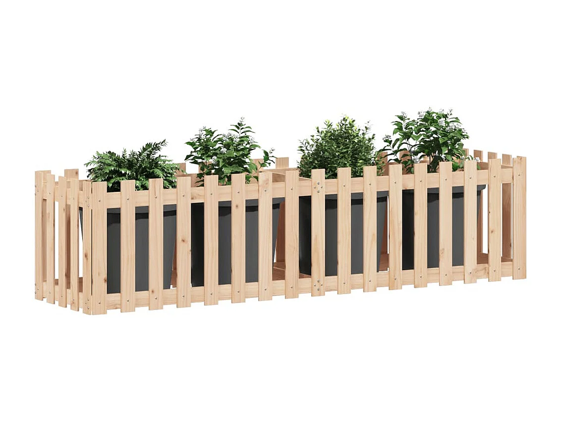 Lit surélevé de jardin design de clôture 200x50x50 pin massif