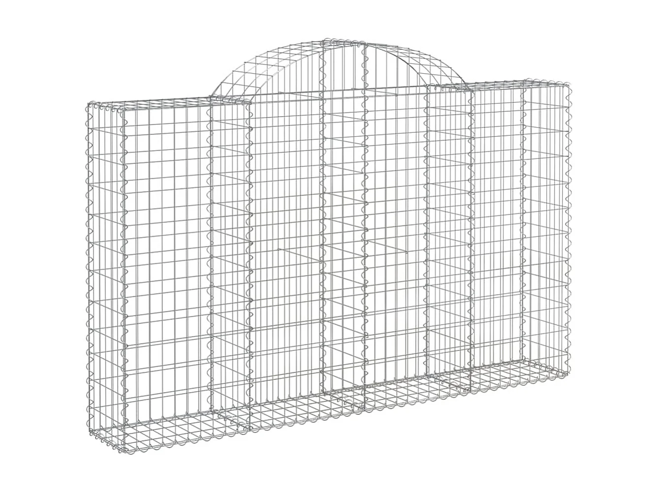 Paniers à gabions arqués 4 pcs 200x30x120-140 Fer galvanisé