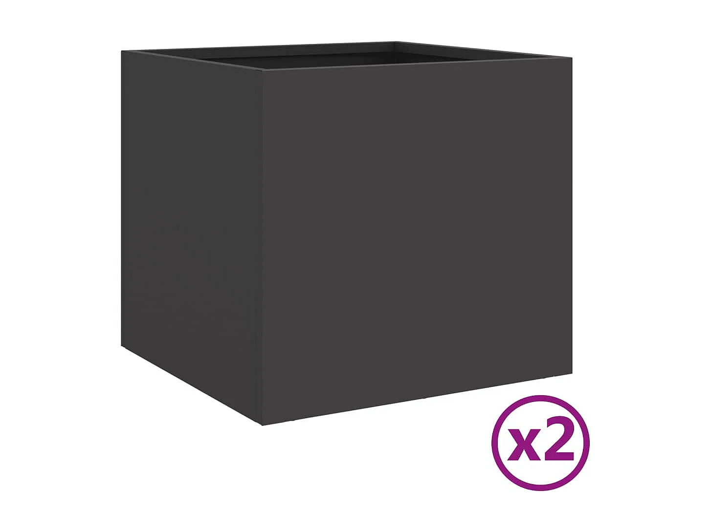 Jardinières 2 pcs noir 32x30x29 acier laminé à froid