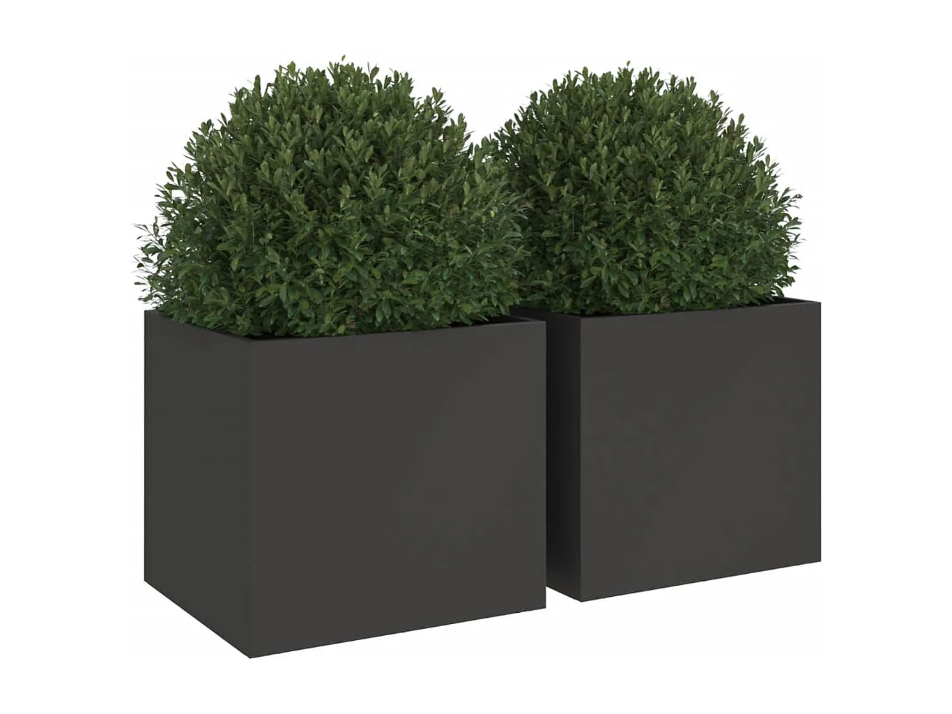 Jardinières 2 pcs noir 32x30x29 acier laminé à froid