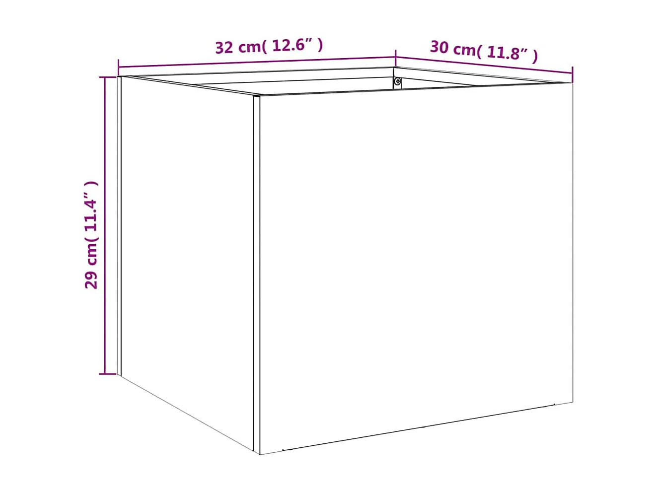 Jardinières 2 pcs noir 32x30x29 acier laminé à froid