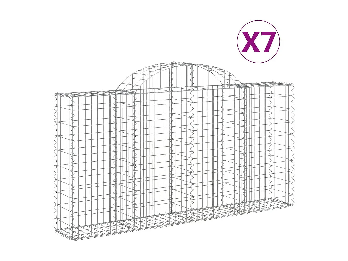 Paniers à gabions arqués 7 pcs 200x30x100-120 Fer galvanisé