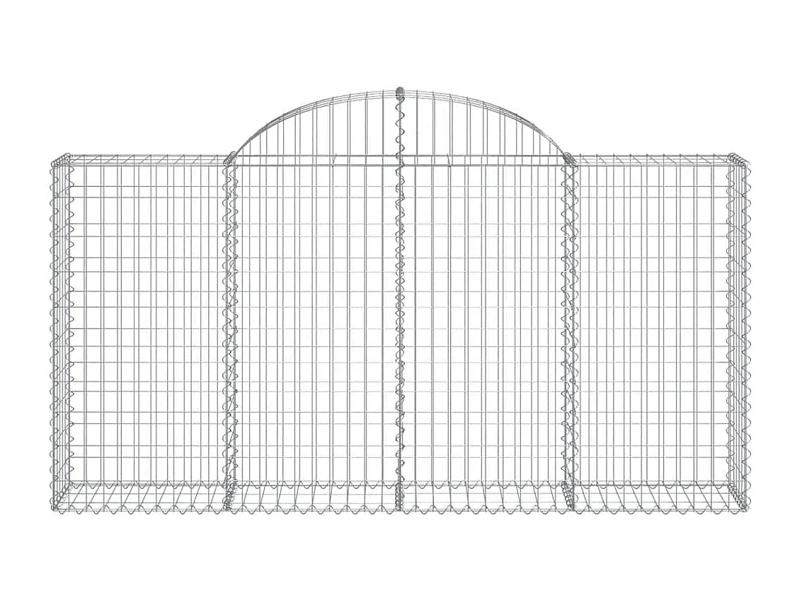Paniers à gabions arqués 7 pcs 200x30x100-120 Fer galvanisé