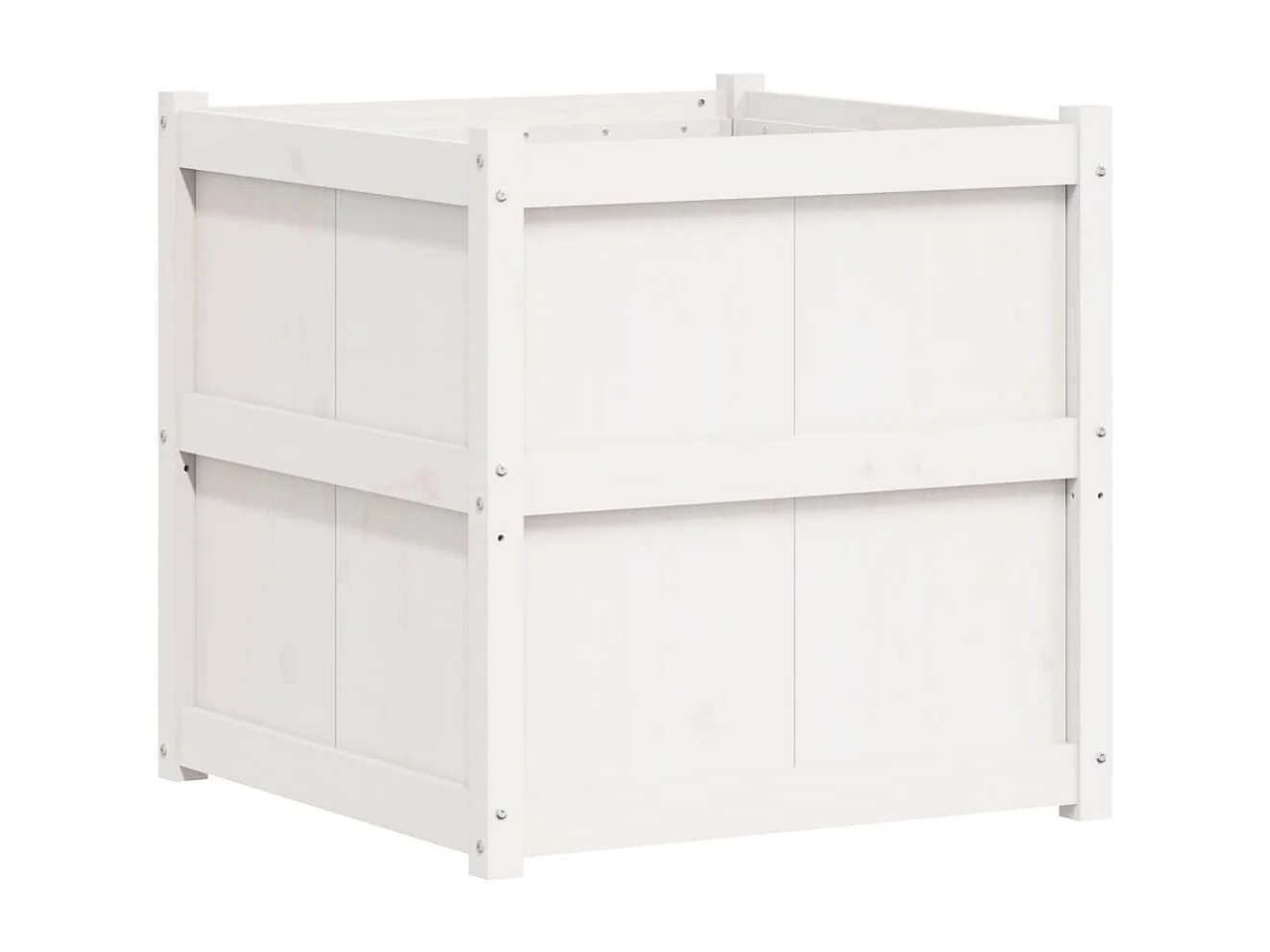 Jardinière d'extérieur blanc 70x70x70 bois de pin massif
