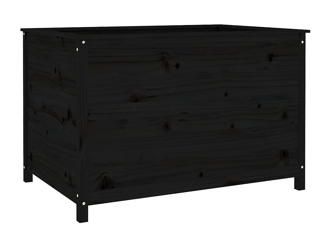 Lit surélevé de jardin noir 119,5x82,5x78 bois de pin massif